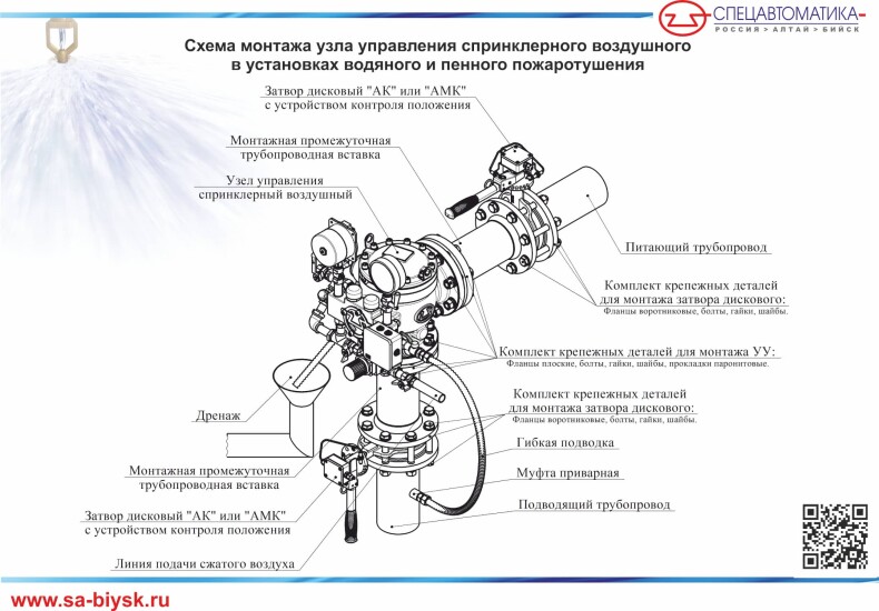 УУ спринклерный воздушный (с электроклапаном)